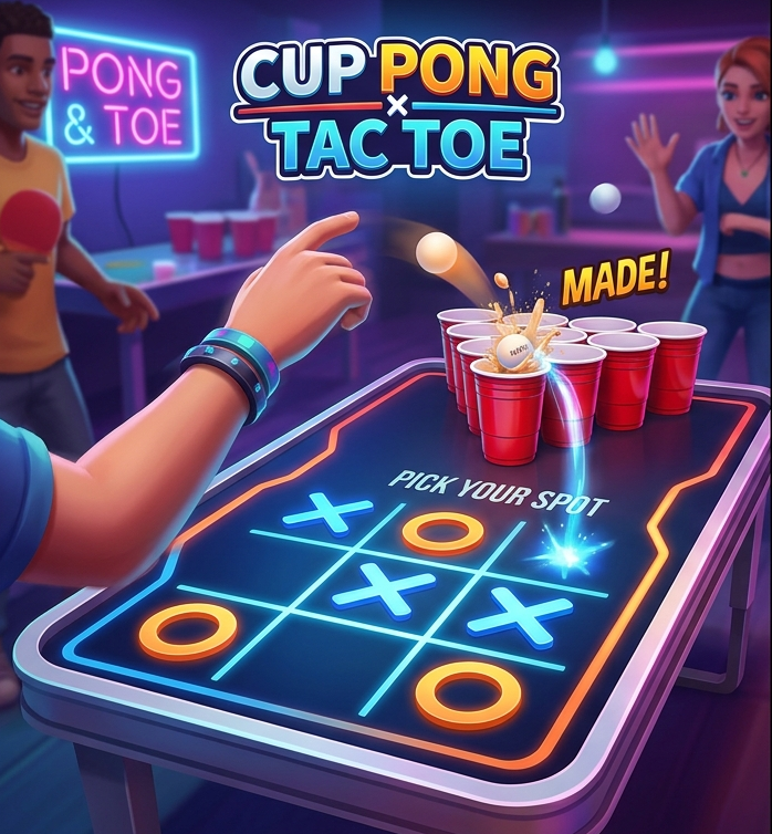 Cup-Pong Tic-Tac-Toe